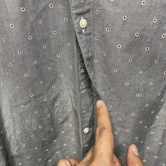 J. Crew Mens Classic Oxford Shirt LT All Cotton Gray Pattern - Picture 2 of 6